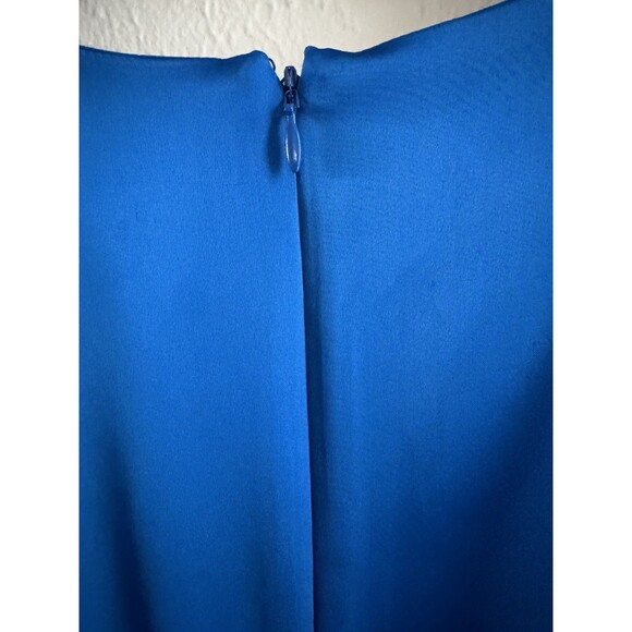 Badgley Mischka Nora Satin V-Neck Long Bell Sleeve Twist Front Mini Dress size 2 - Picture 12 of 14